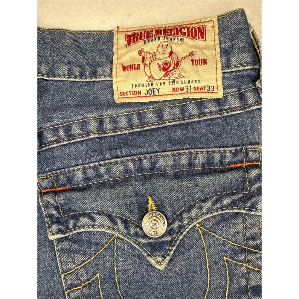 Vintage True Religion Joey Flare Jeans Men’s Cutoff USA Bootcut Stretch Size 31